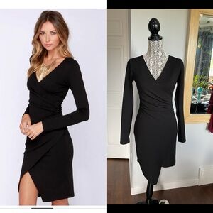 Lulu's Chic Black Long Sleeve Dress. Medium
